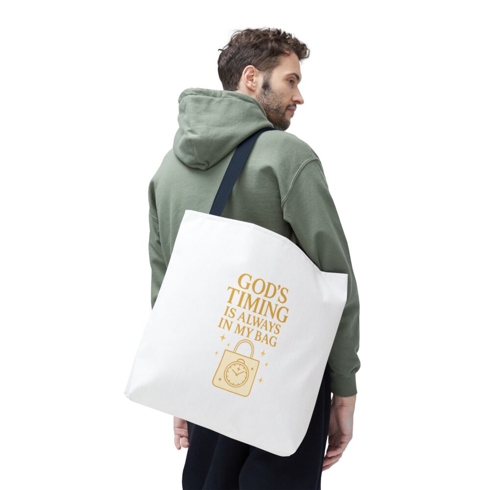 God’s Timing Tote Bag | Inspirational Gift for Her | Motivational Shopping Bag | Everyday Canvas Bag | Perfect for Faith & Style - Image 15