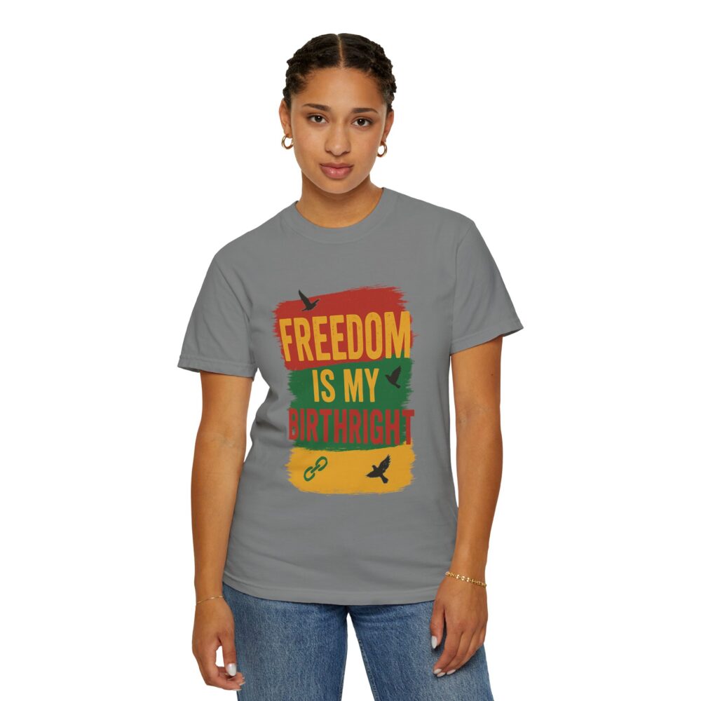 Freedom Is My Birth Right – Patriotic & Empowering Statement Design - Unisex Garment-Dyed T-Shirt - Image 13