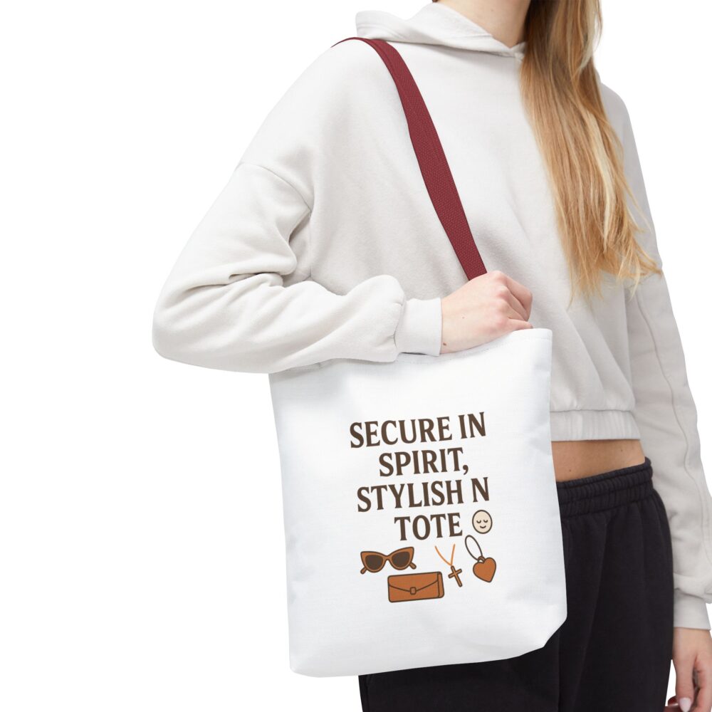 Stylish Tote Bag for Everyday Use, Secure in Spirit Tote, Eco-Friendly Bag, Gift for Her, Perfect for Shopping and Travel - Image 6