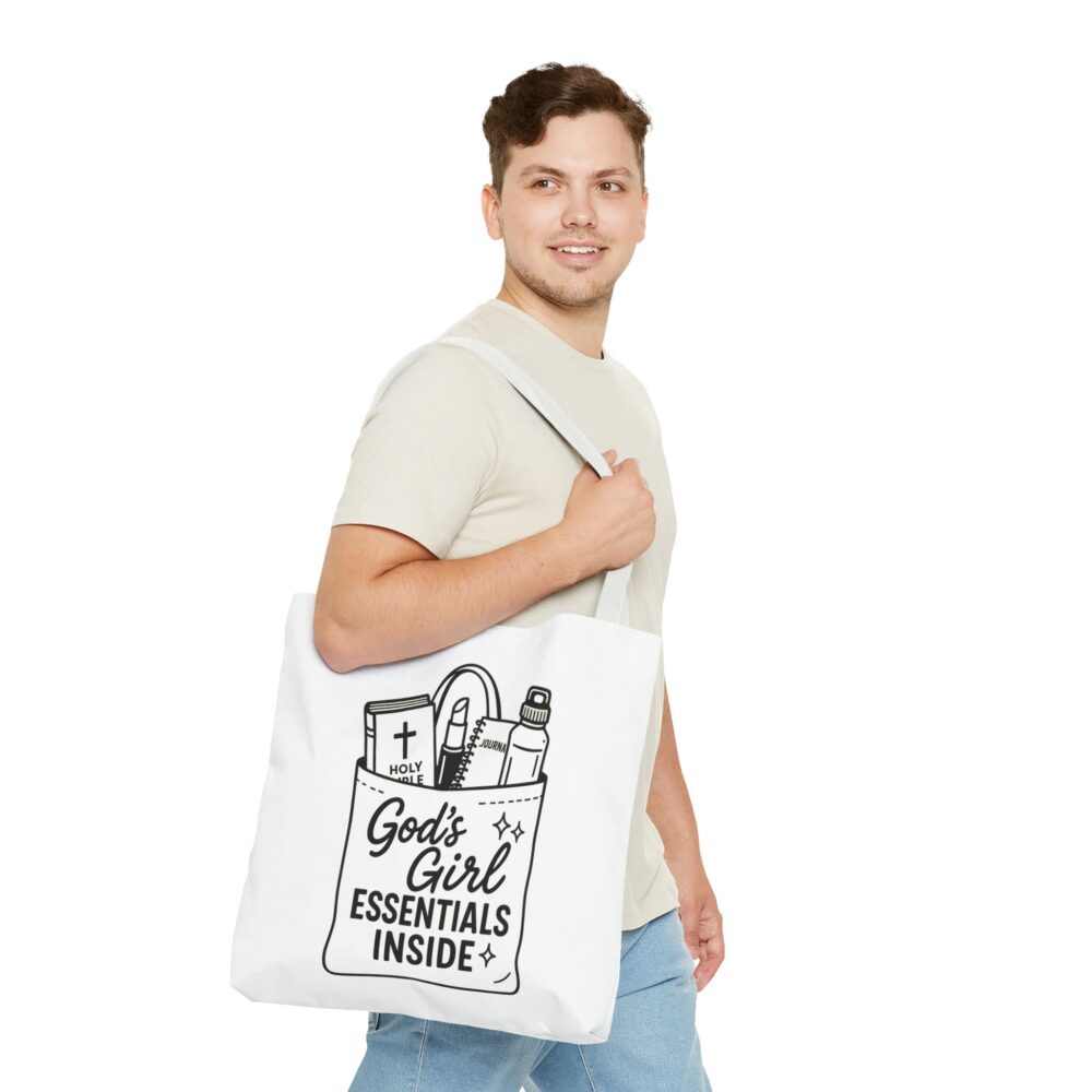 Faith-Inspired Tote Bag, God's Girl Essentials, Christian Gift, Everyday Carry, Church Accessory, Inspirational Quote - Image 8