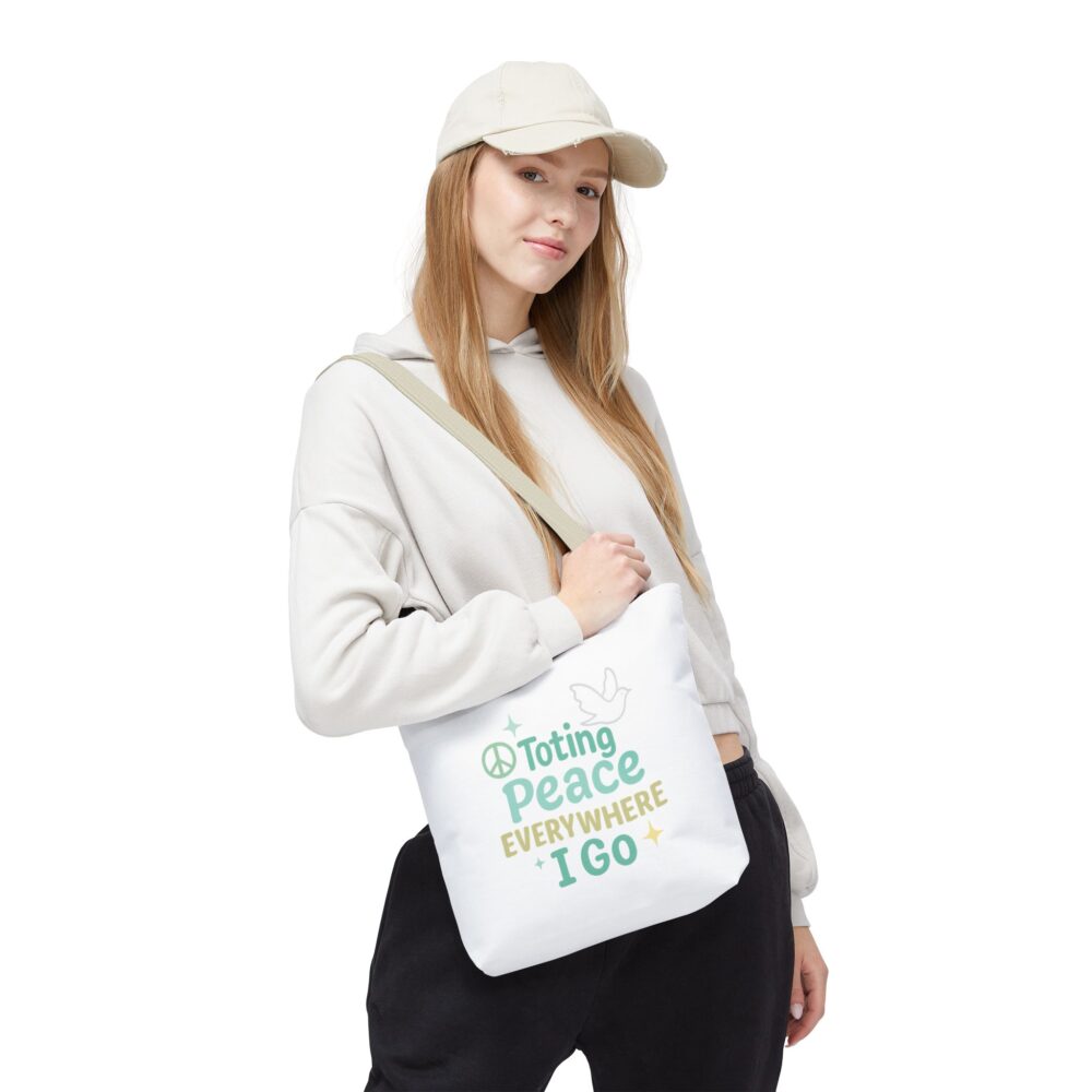 Peaceful Tote Bag | Eco-Friendly Reusable Bag, Perfect for Gifting, Daily Use, Travel, Festivals, and Beach Days - Image 4