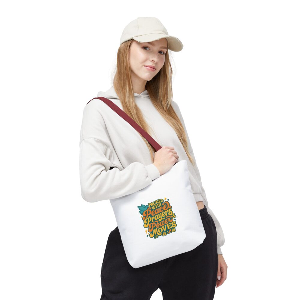 Empowerment Tote Bag - Packed with Peace, Prayers, Power Moves | Inspirational Tote, Motivational Gifts, Women's Handbag, Eco-Friendly Bag - Image 4