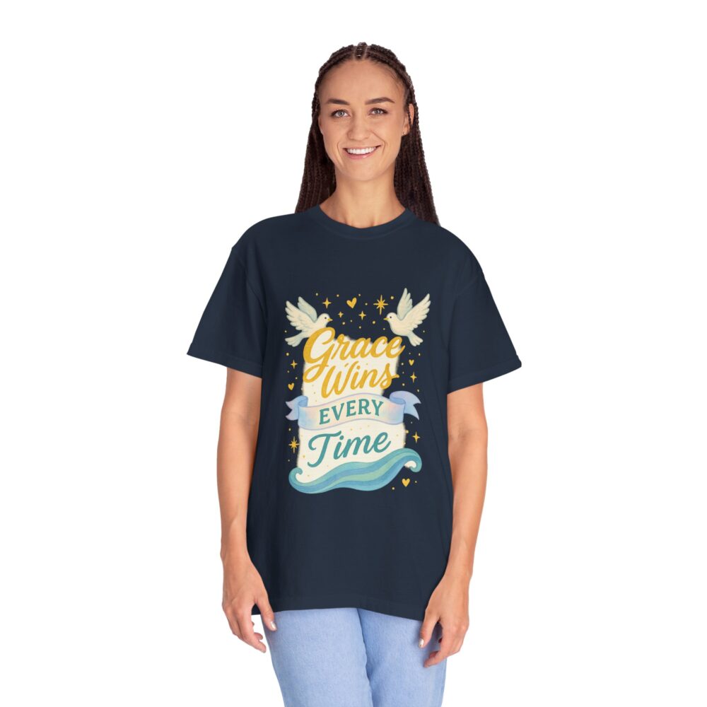 Inspirational Unisex T-shirt, Grace Wins Every Time Tee, Motivational Top, Gift for Faith, Everyday Wear, Spiritual Apparel - Image 9