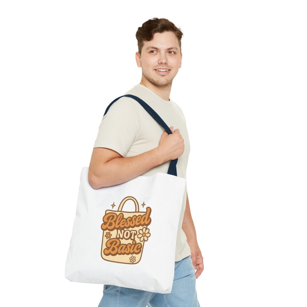 Blessed Not Basic Tote Bag | Eco-Friendly, Cute Grocery Bag, Everyday Essentials, Gift for Friends, Stylish Accessory - Image 14