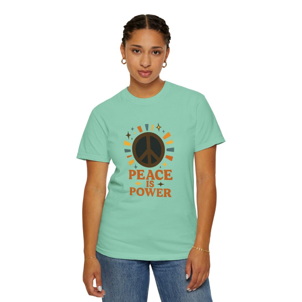 Peace Is Power Unisex T-Shirt | Trendy Graphic Tee, Gift for Activists, Casual Everyday Wear, Social Justice Apparel, Retro Style - Image 12