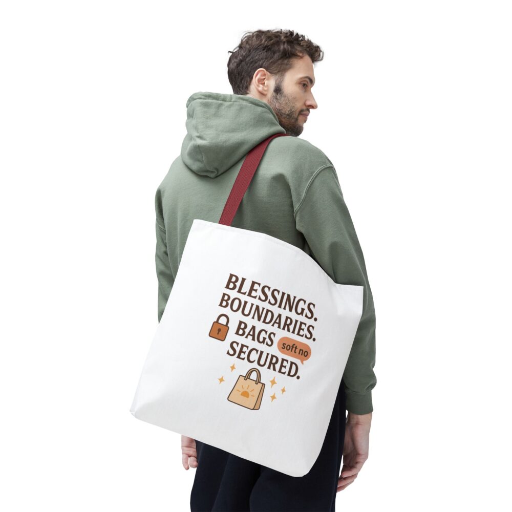 Blessings and Boundaries Tote Bag, Motivational Tote, Soft-Spoken Message Bag, Personal Growth Gift, Inspirational Everyday Use Bag - Image 6