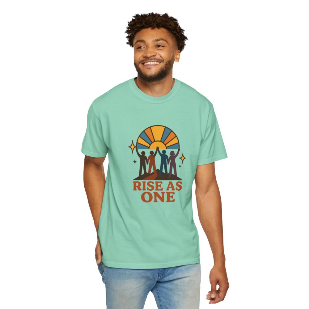 Unisex Rise As One T-Shirt, Garment-Dyed Tee for Unity, Community Events, LGBTQ+ Pride, Casual Wear, Gift for Friends