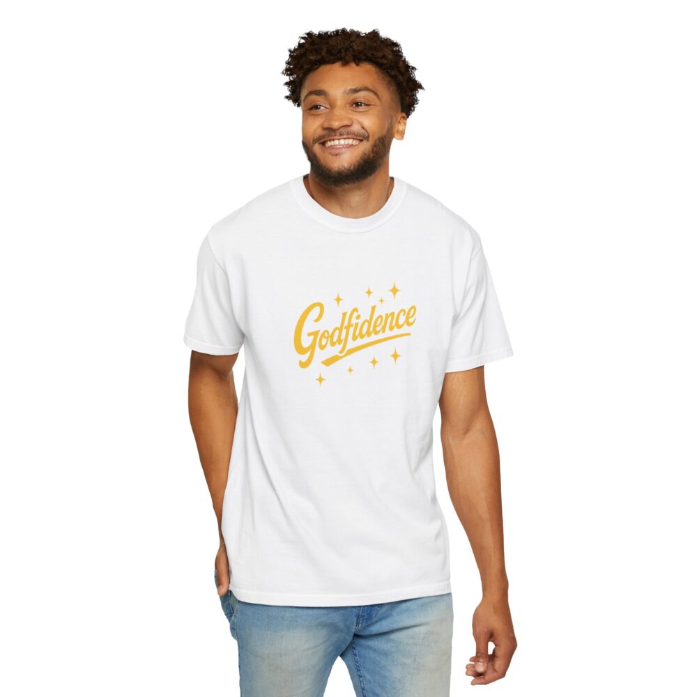 Godfidence Garment-Dyed T-Shirt, Unisex Tee, Inspirational Apparel, Casual Wear, Gift for Her, Motivational Clothing - Image 3