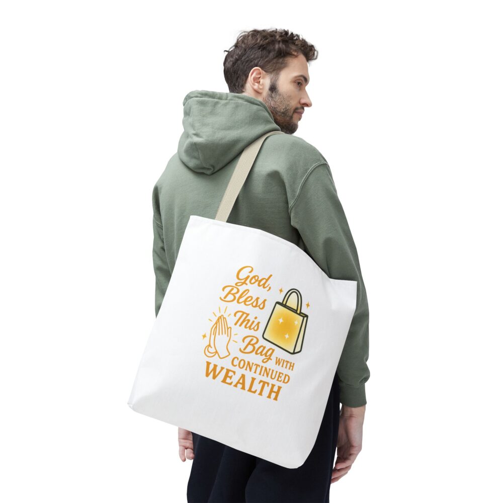 God Bless This Tote Bag with Continued Wealth | Motivational Tote, Gift for Her, Shopping Bag, Prayer Bag, Spiritual Tote - Image 11