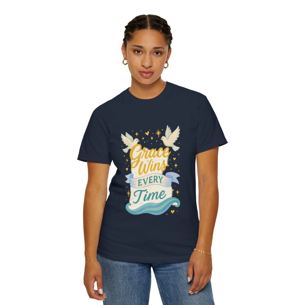 Inspirational Unisex T-shirt, Grace Wins Every Time Tee, Motivational Top, Gift for Faith, Everyday Wear, Spiritual Apparel - Image 10