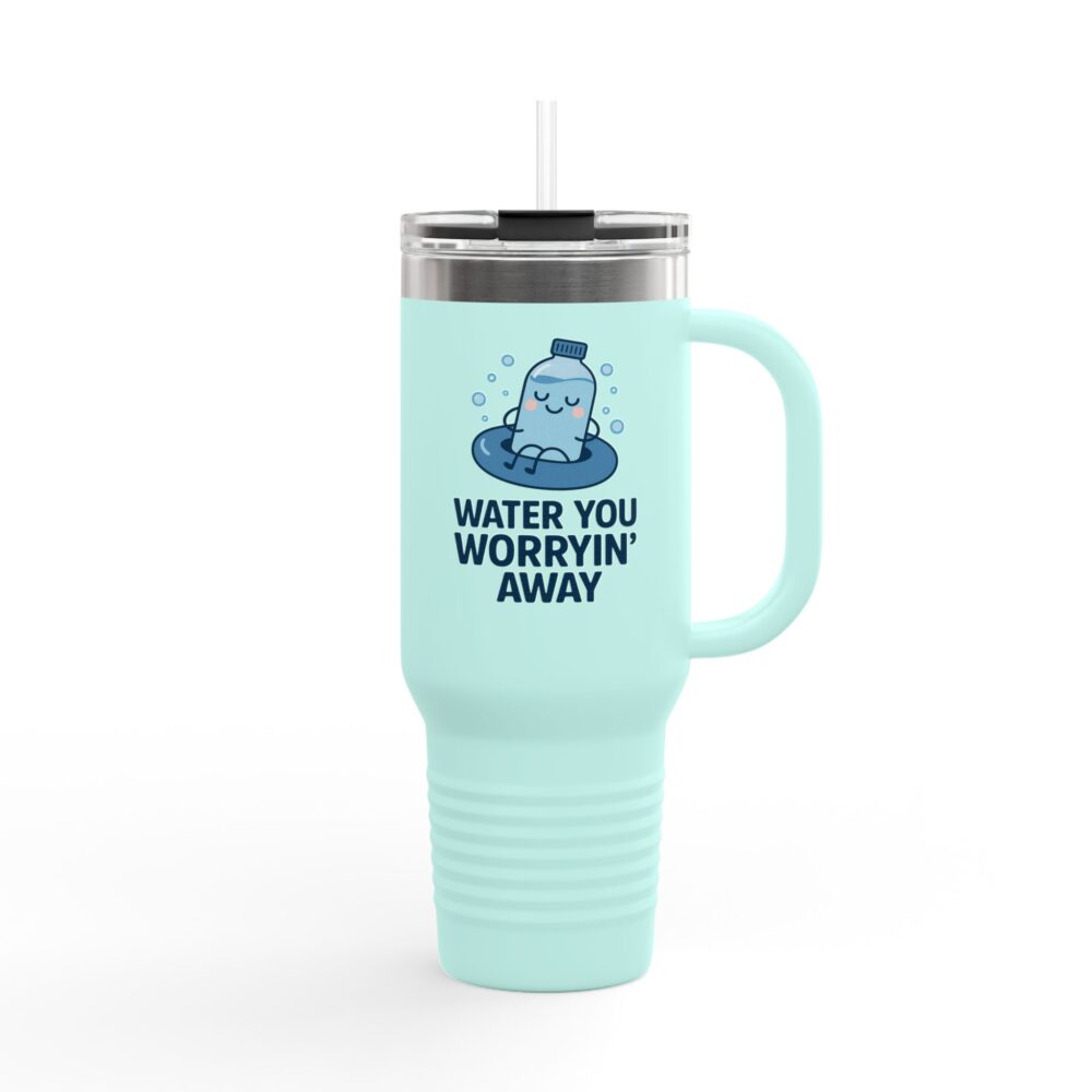 Water Fun Insulated Travel Mug, 40oz – Perfect for Water Lovers, Great for Travel, Gifts, Outdoor Adventures, Coffee & Tea - Image 3