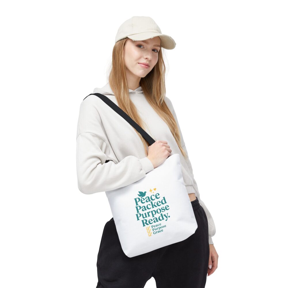 Peace Packed Purpose Tote Bag, Inspirational Eco-Friendly Bags, Perfect for Everyday Use, Gifts for Friends, Stylish Shopping Bag