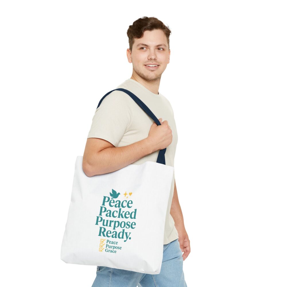 Peace Packed Purpose Tote Bag, Inspirational Eco-Friendly Bags, Perfect for Everyday Use, Gifts for Friends, Stylish Shopping Bag - Image 18