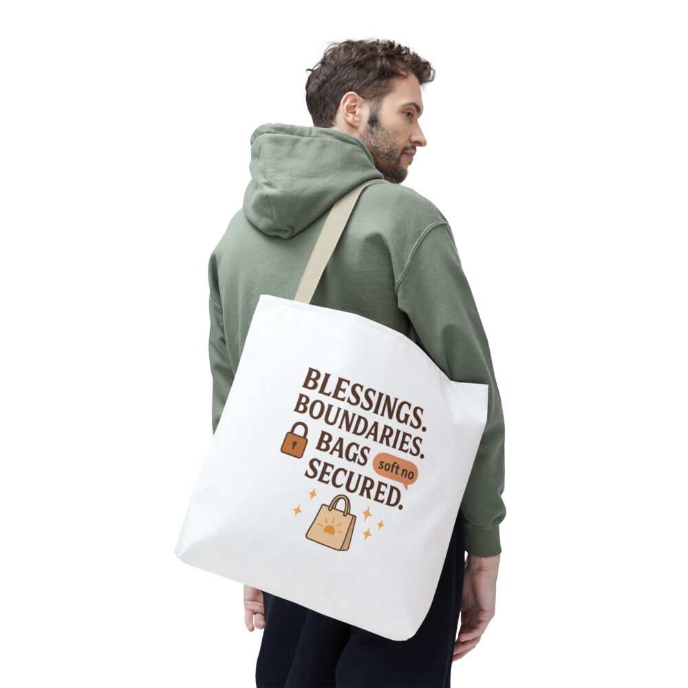 Blessings and Boundaries Tote Bag, Motivational Tote, Soft-Spoken Message Bag, Personal Growth Gift, Inspirational Everyday Use Bag - Image 12