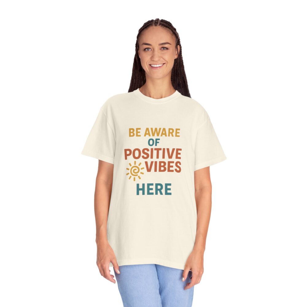 Unisex Garment-Dyed T-shirt with Positive Vibes Design | Casual Wear, Gift for Friends, Inspirational Apparel, Everyday Comfort, [...] - Image 10