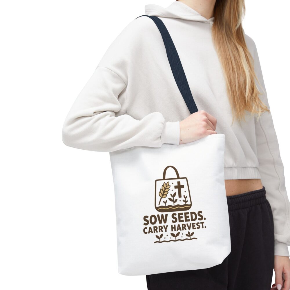 Inspirational Tote Bag - Sow Seeds Carry Harvest, Eco-Friendly Shopping Bag, Gardening Gift, Reusable Grocery Bag, Faith & Nature - Image 10