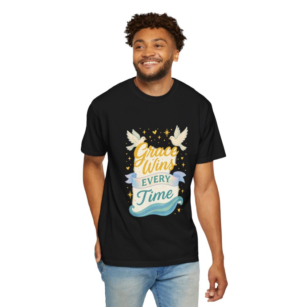 Inspirational Unisex T-shirt, Grace Wins Every Time Tee, Motivational Top, Gift for Faith, Everyday Wear, Spiritual Apparel - Image 6