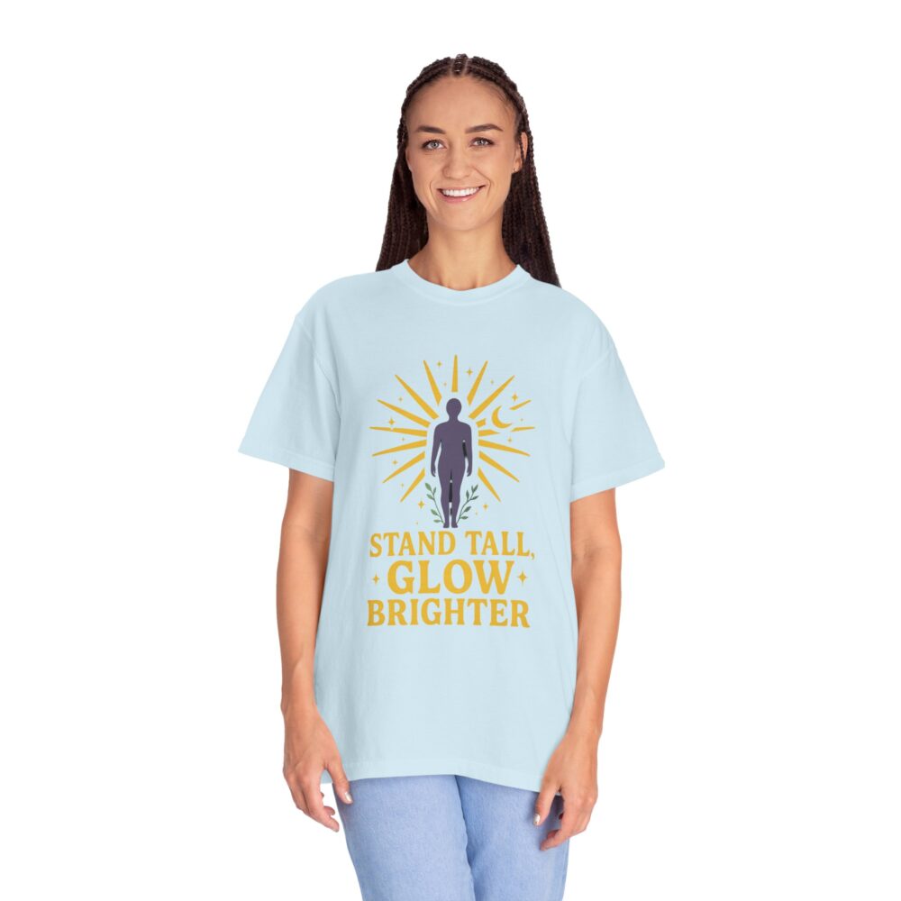 Unisex Inspirational T-Shirt, Stand Tall Glow Brighter Tee, Motivational Apparel, Gift for Friends, Positive Vibes Shirt, Casual Wear - Image 6