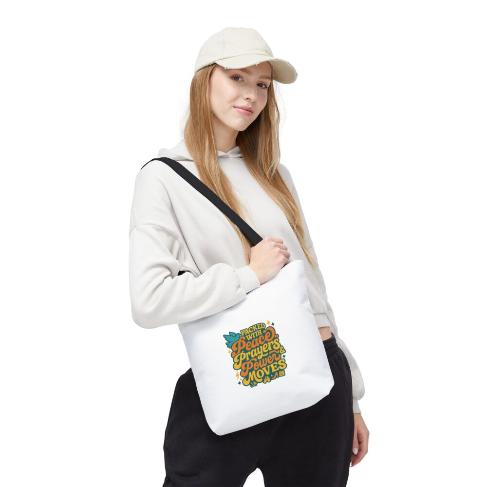 Empowerment Tote Bag - Packed with Peace, Prayers, Power Moves | Inspirational Tote, Motivational Gifts, Women's Handbag, Eco-Friendly Bag