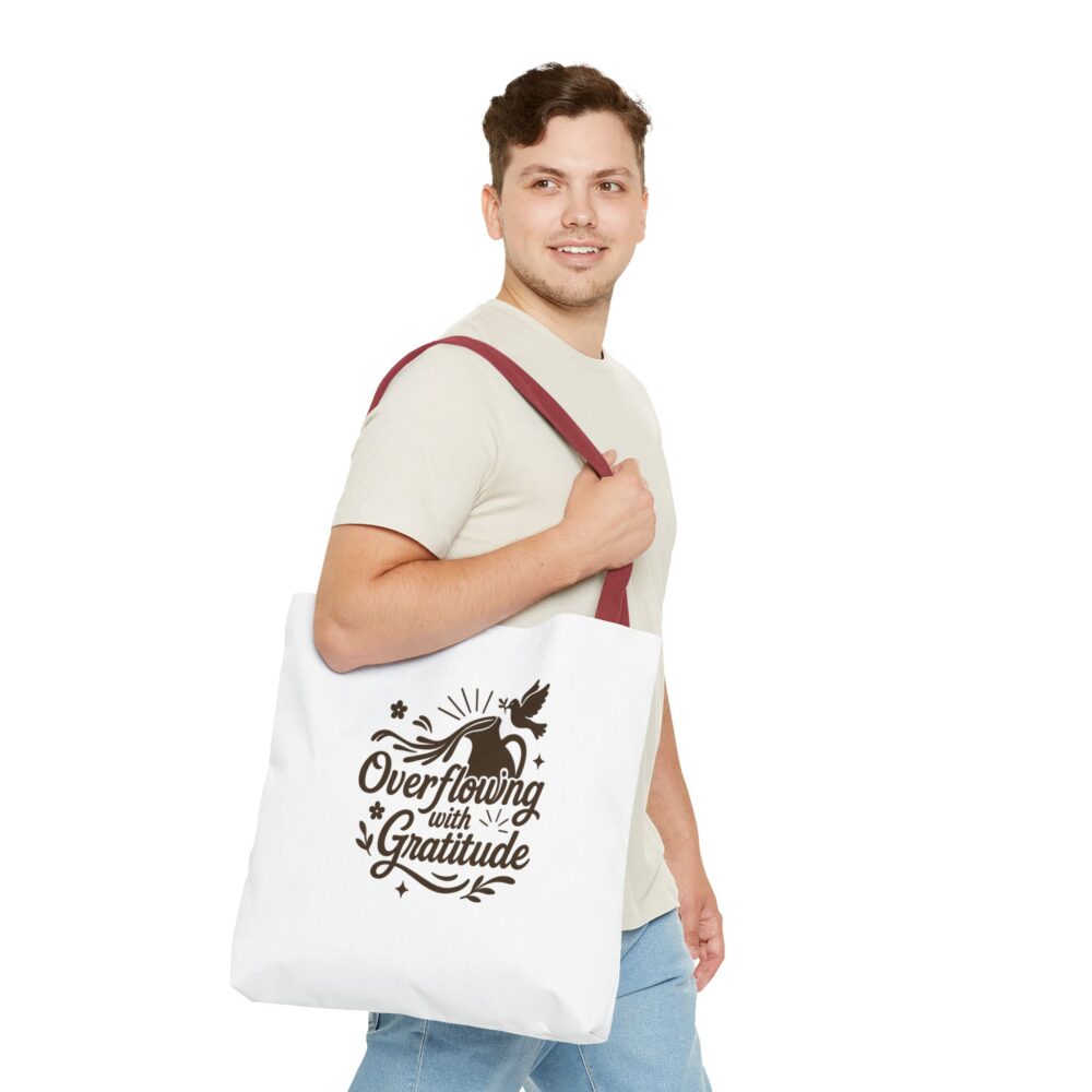 Gratitude Tote Bag, Eco-Friendly Shopper, Beach Bag, Gift for Her, Holiday Accessory, Positive Vibes, Everyday Use - Image 5