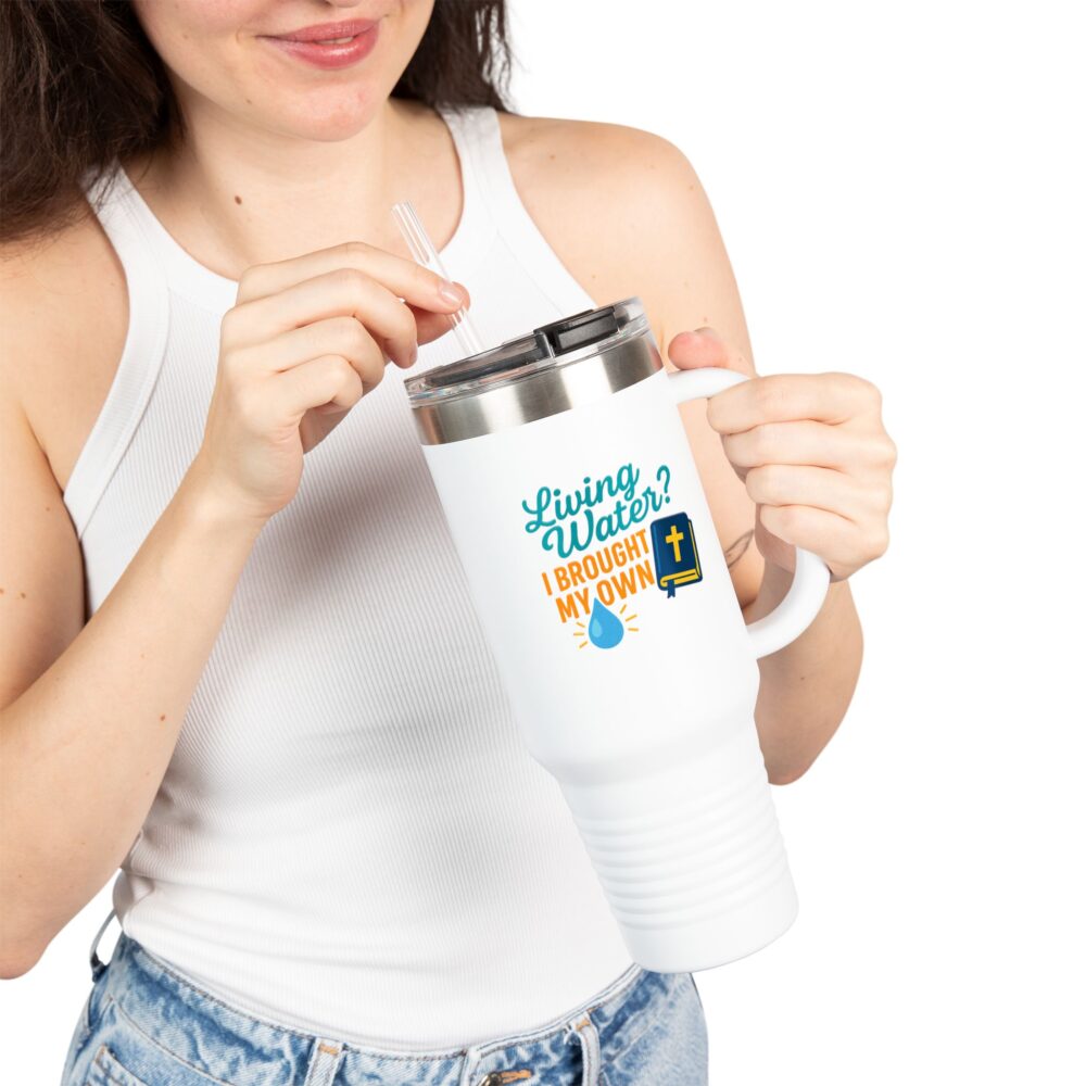 Living Water Insulated Travel Mug, 40oz - Perfect for Adventurers or as a Faithful Gift, Travel Mug, Bible Verse Mug, Custom [...]