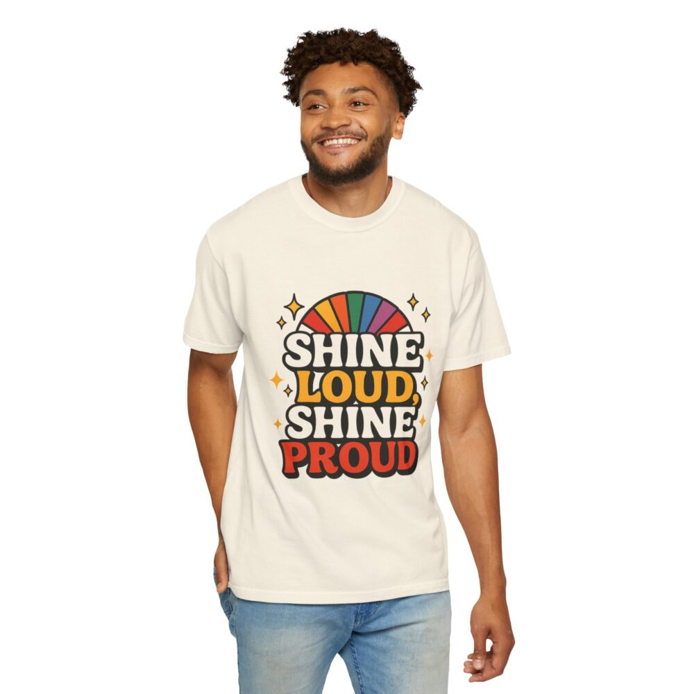 Rainbow Pride Unisex T-Shirt - Shine Loud Shine Proud, LGBTQ+ Apparel, Gift for Pride Month, Comfortable Casual Wear, Retro Style Tee, [...] - Image 11