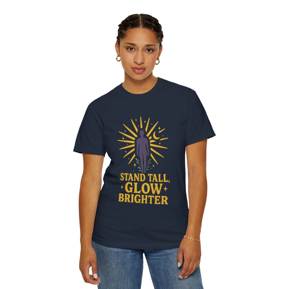 Unisex Inspirational T-Shirt, Stand Tall Glow Brighter Tee, Motivational Apparel, Gift for Friends, Positive Vibes Shirt, Casual Wear - Image 16