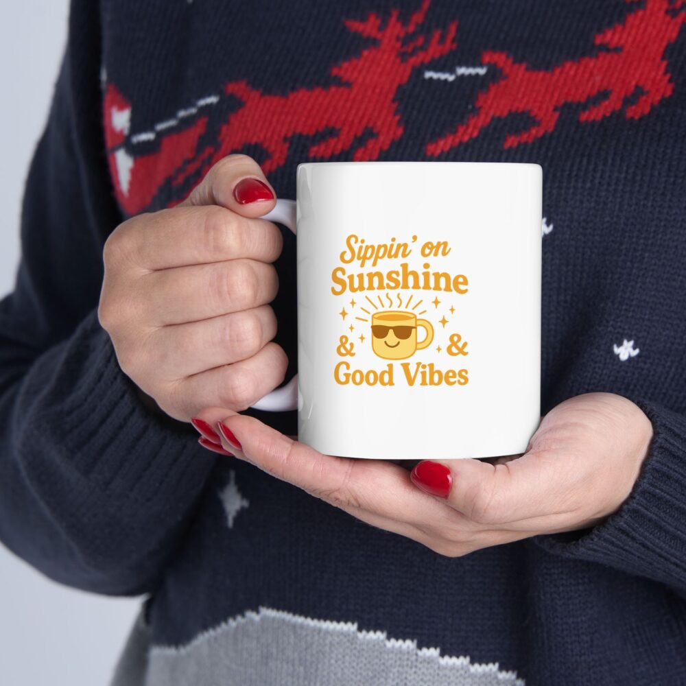 Sippin' on Sunshine Inspirational Ceramic Mug – Motivational Drinkware for Coffee Lovers, Gift for Friends, Office Decor, Self-Care, Birthday - Image 10