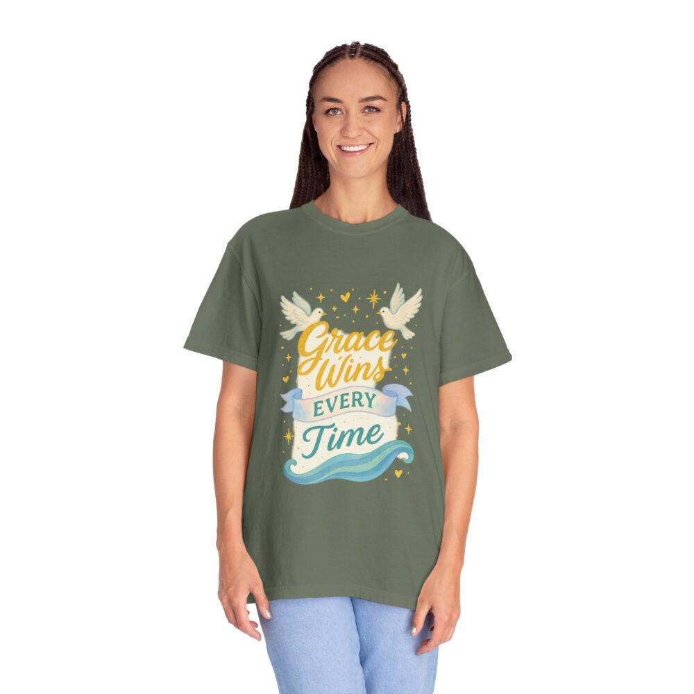 Inspirational Unisex T-shirt, Grace Wins Every Time Tee, Motivational Top, Gift for Faith, Everyday Wear, Spiritual Apparel - Image 2