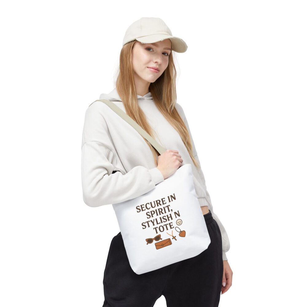 Stylish Tote Bag for Everyday Use, Secure in Spirit Tote, Eco-Friendly Bag, Gift for Her, Perfect for Shopping and Travel - Image 7
