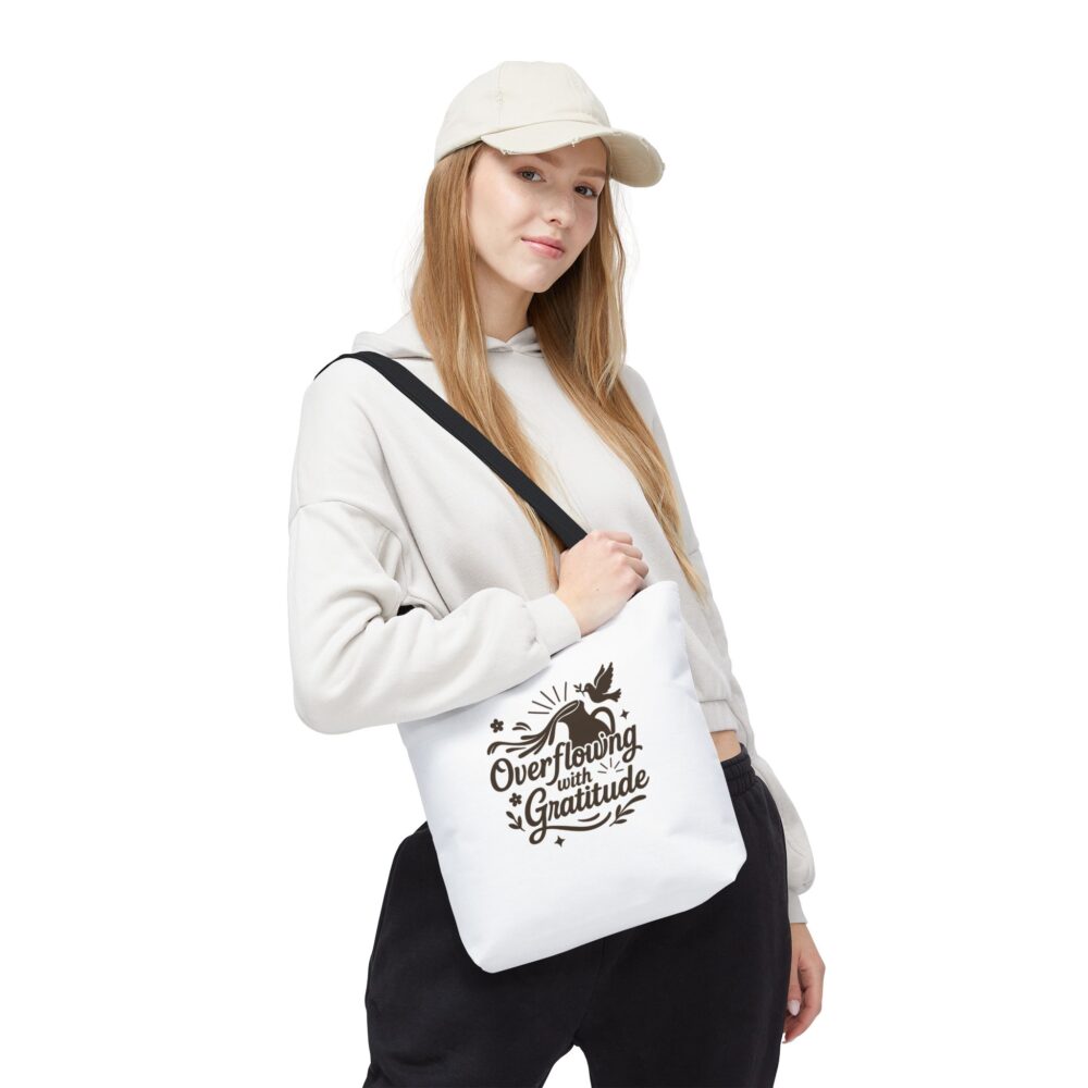 Gratitude Tote Bag, Eco-Friendly Shopper, Beach Bag, Gift for Her, Holiday Accessory, Positive Vibes, Everyday Use