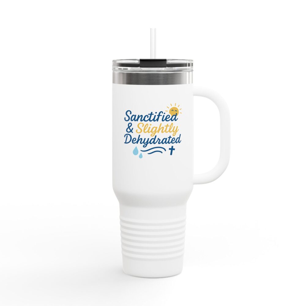 Sanctified & Slightly Dehydrated Insulated Travel Mug | 40oz Tumbler for Faith and Hydration | Perfect Gift for Christian Friends, [...] - Image 2