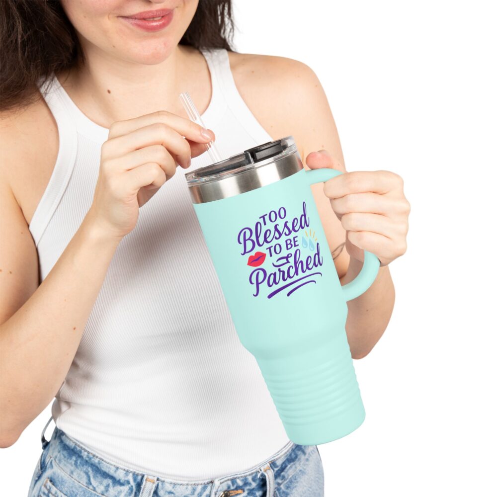 Blessed to be Parched 40oz Insulated Travel Mug, Perfect for Road Trips, Coffee Lovers, Gifting, Beach Days, Outdoor Adventures - Image 4