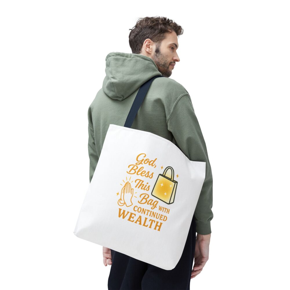 God Bless This Tote Bag with Continued Wealth | Motivational Tote, Gift for Her, Shopping Bag, Prayer Bag, Spiritual Tote - Image 14