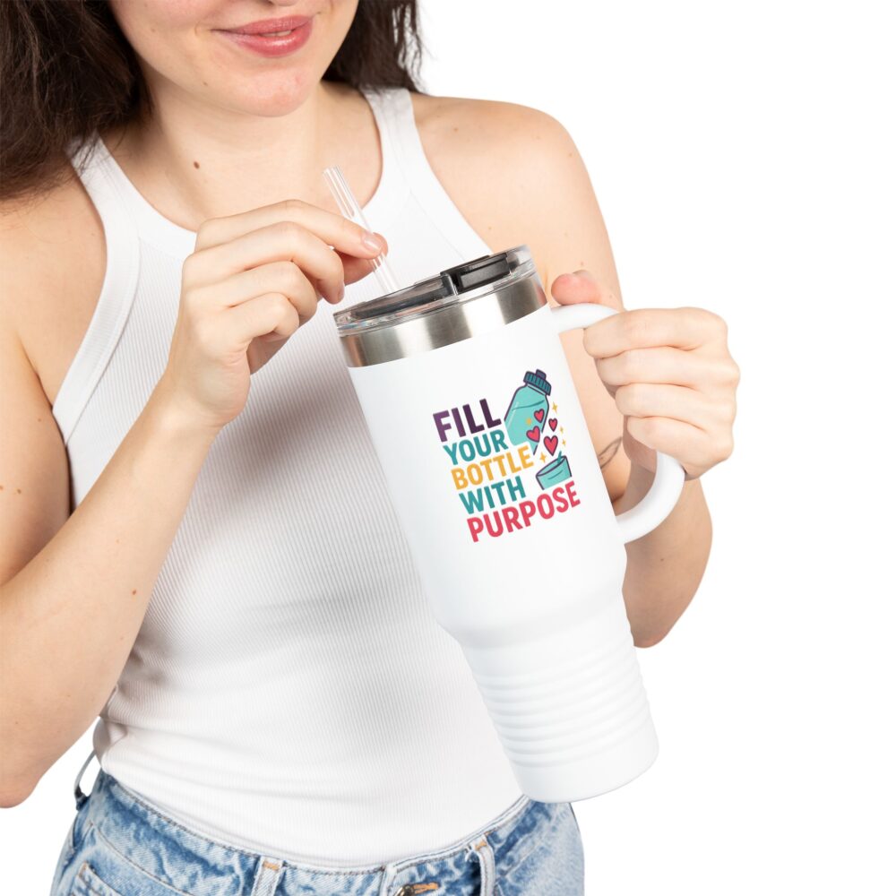 Purposeful Insulated Travel Mug | 40oz Water Bottle | Motivational Drink Container | Holiday Gift | Eco-Friendly Hydration