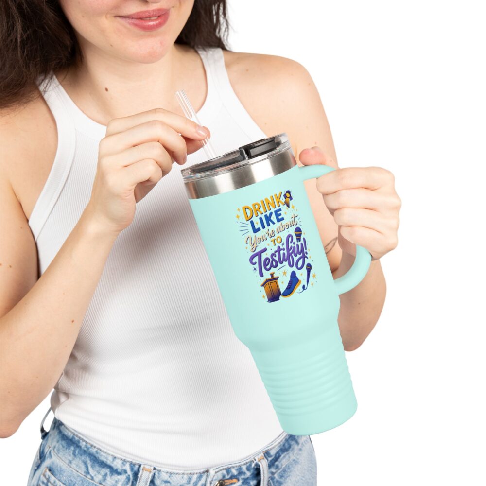 Testify Insulated Travel Mug, 40oz - Perfect for Coffee Lovers, Road Trips, Gifts for Him/Her, Unique Drinkware for Celebrations - Image 6