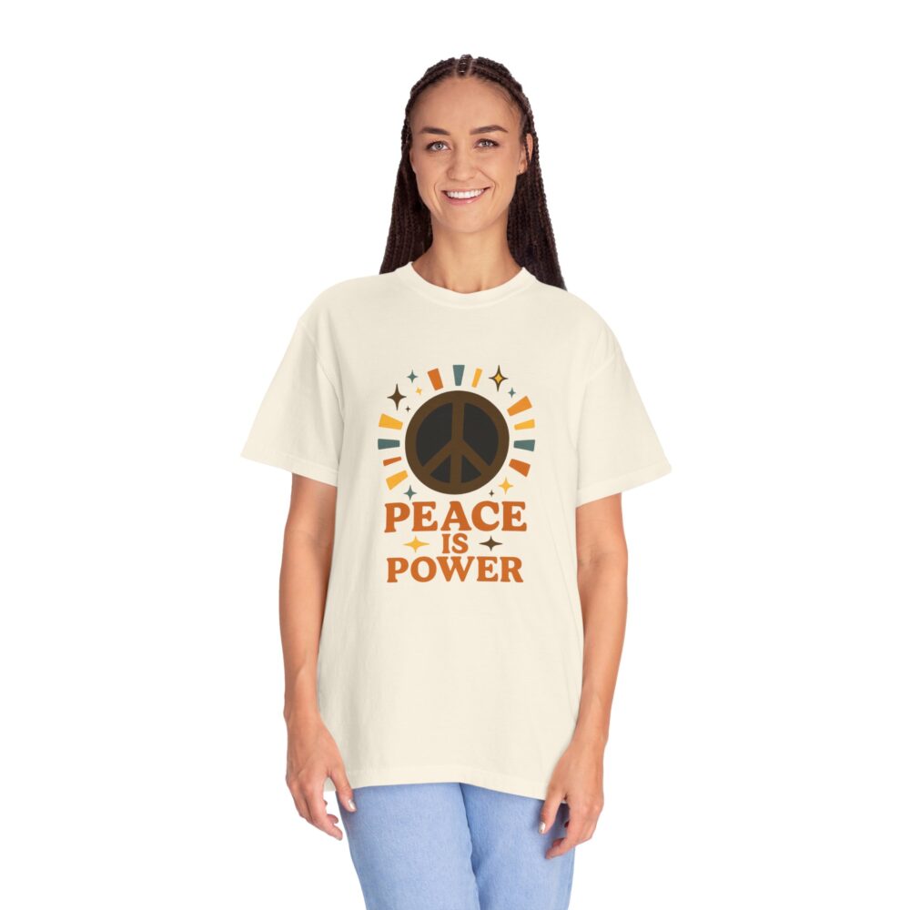 Peace Is Power Unisex T-Shirt | Trendy Graphic Tee, Gift for Activists, Casual Everyday Wear, Social Justice Apparel, Retro Style - Image 6