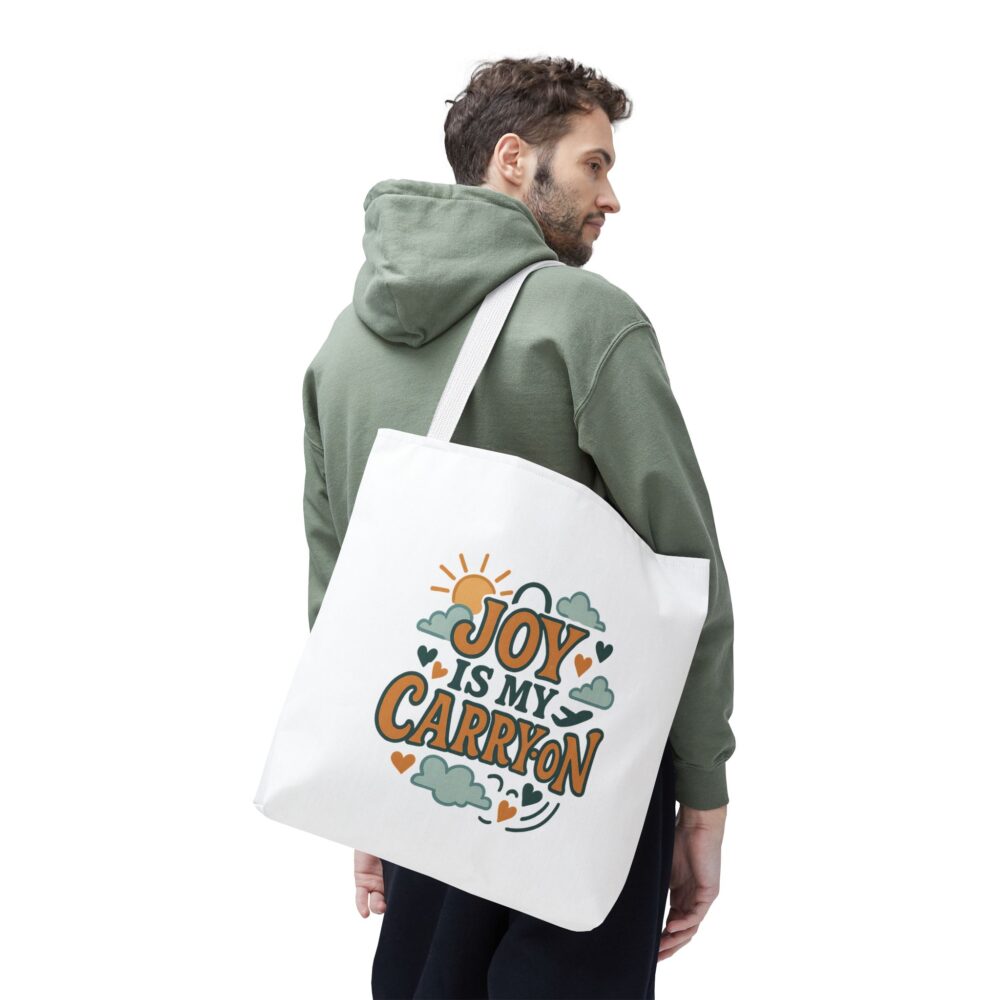 Joyful Tote Bag for Everyday Adventures, Inspirational Carryall for Women, Motivational Shopping Bag, Eco-Friendly Gift Idea, Perfect [...] - Image 9