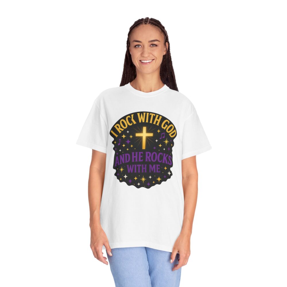 Godly Vibes Unisex T-Shirt - "I Rock With God" - Faith Apparel, Christian Gift, Spiritual Wear, Casual Tee, Everyday Comfort - Image 3