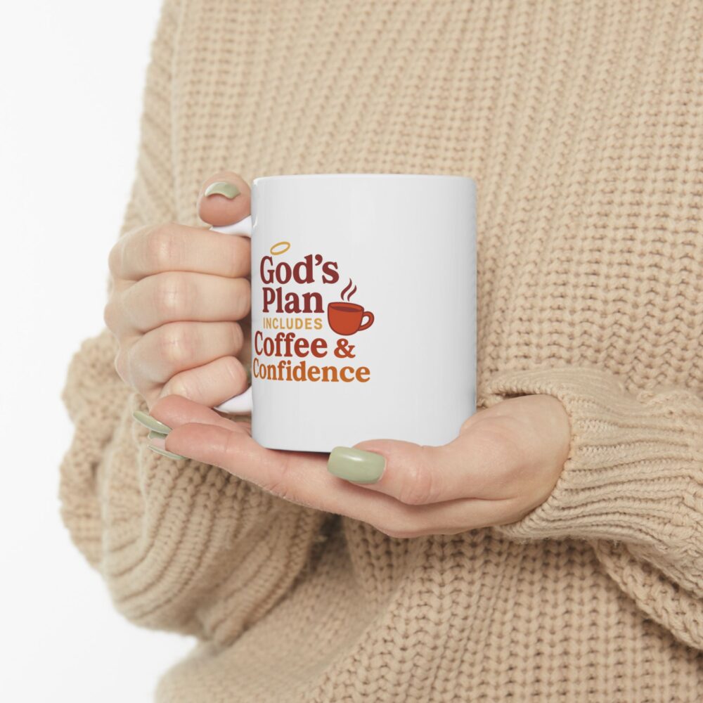 God's Plan Indulges Coffee Confidence Coffee Lovers Ceramic Mug - Great for Gifts, Kitchen Decor, Office Use, Tea or Coffee - Image 9
