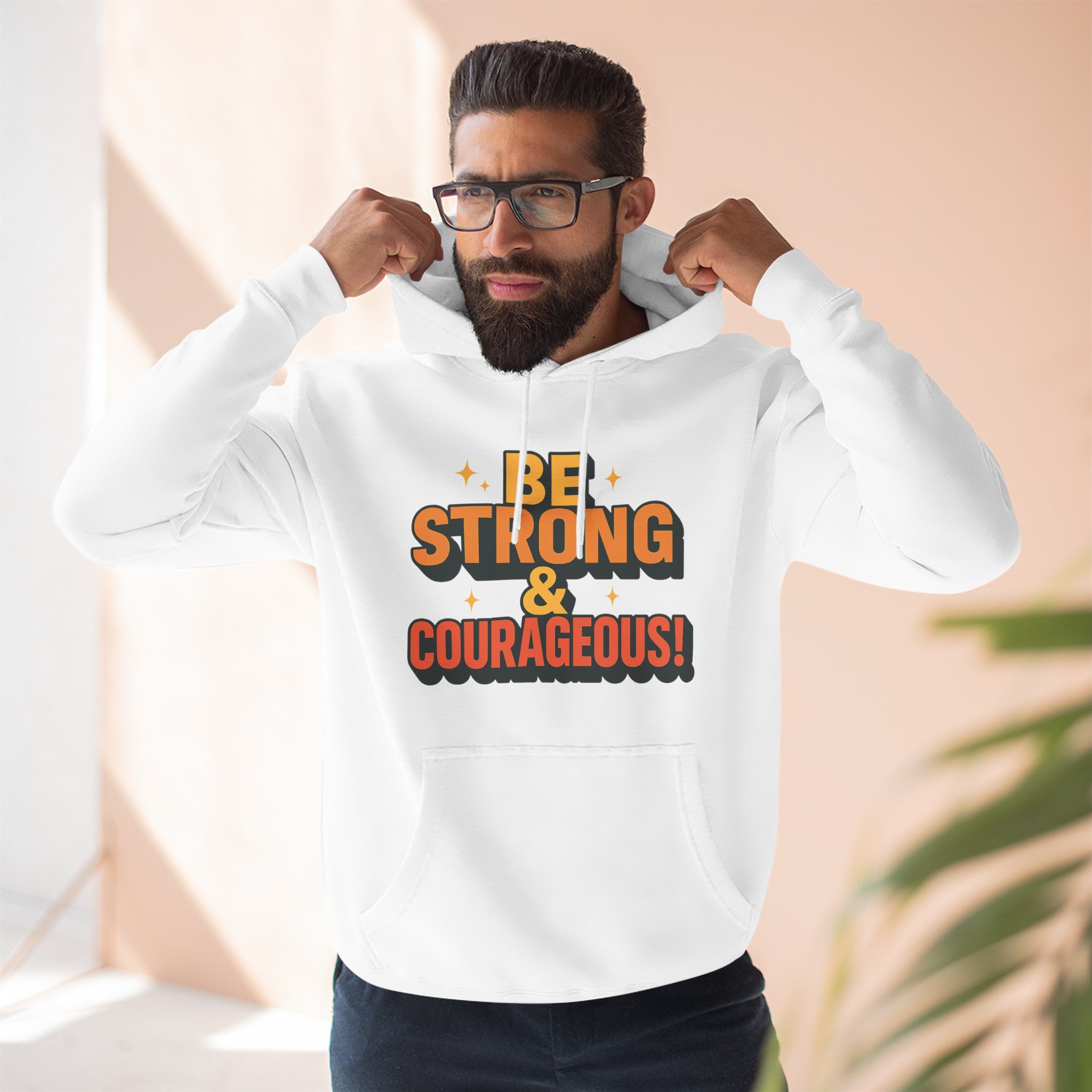 Be Strong & Courageous Hoodie - Motivational Fleece Sweatshirt, Inspirational Apparel, Cozy Gift for Friends, Self-Care, Encouragement - Image 7