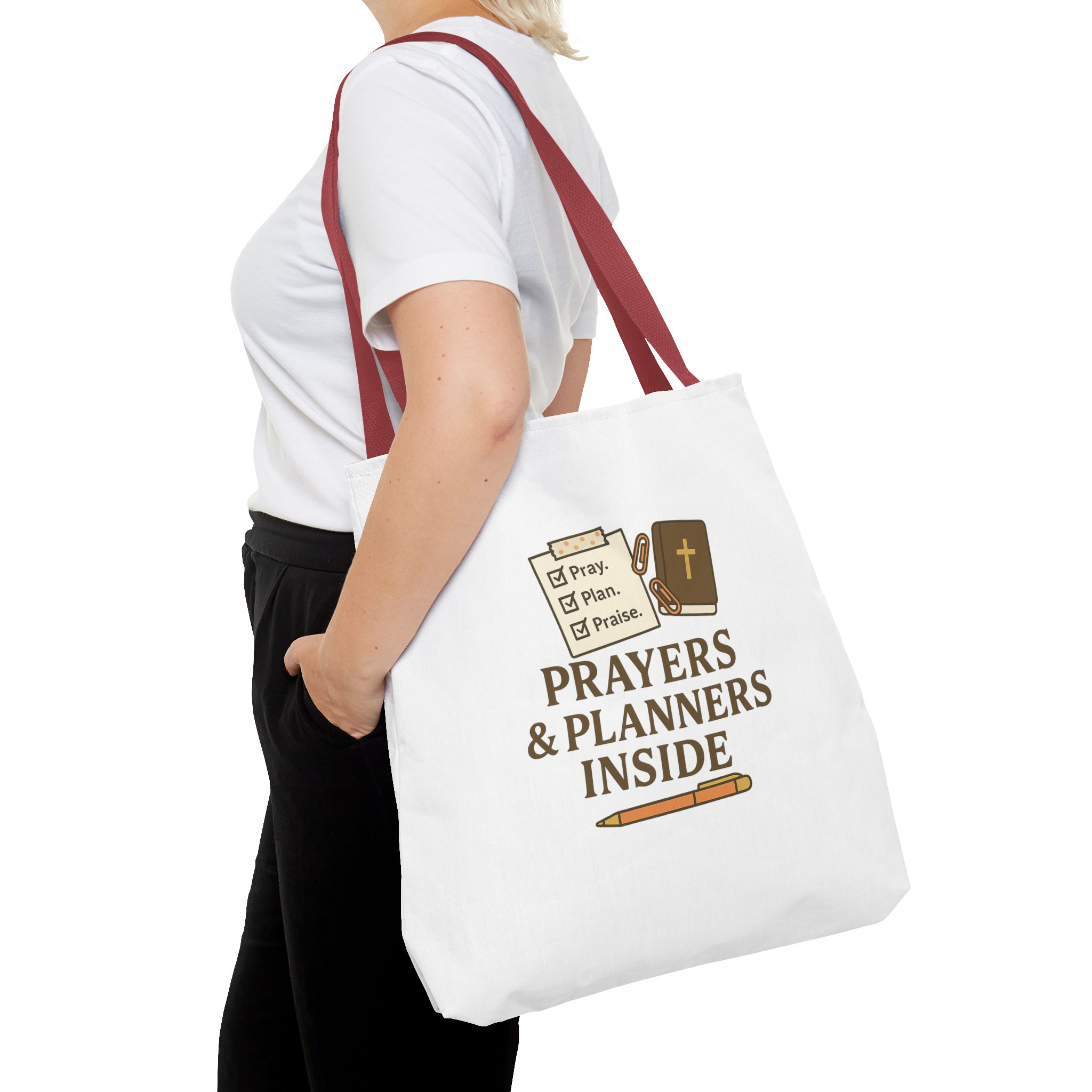 Faithful Tote Bag: "Prayers & Planners Inside" - Perfect for Gatherings, Church, Study Groups, Gifts, Everyday Use - Image 4