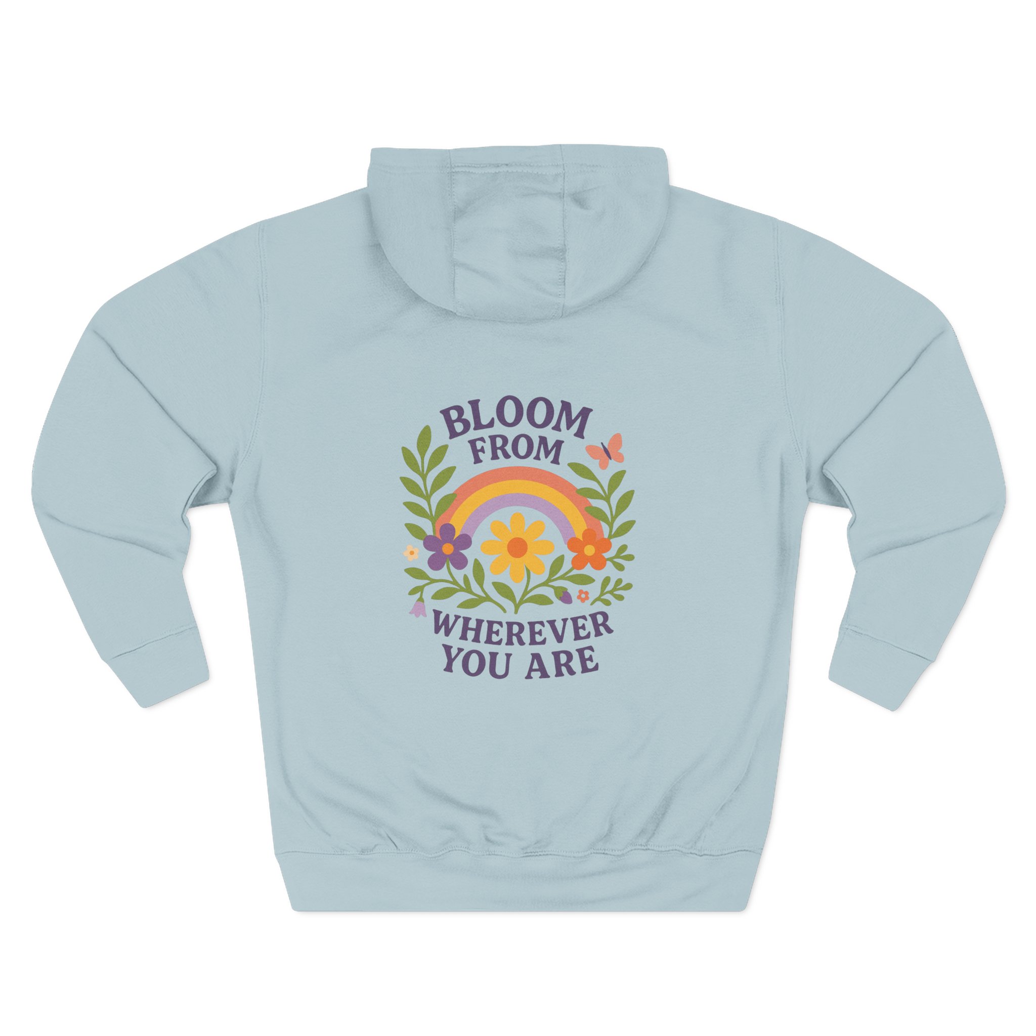 Bloom Wherever You Are Fleece Hoodie - Cozy Floral Sweatshirt for Growth & Positivity, Ideal for Gifts, Home, Casual Wear - Image 14