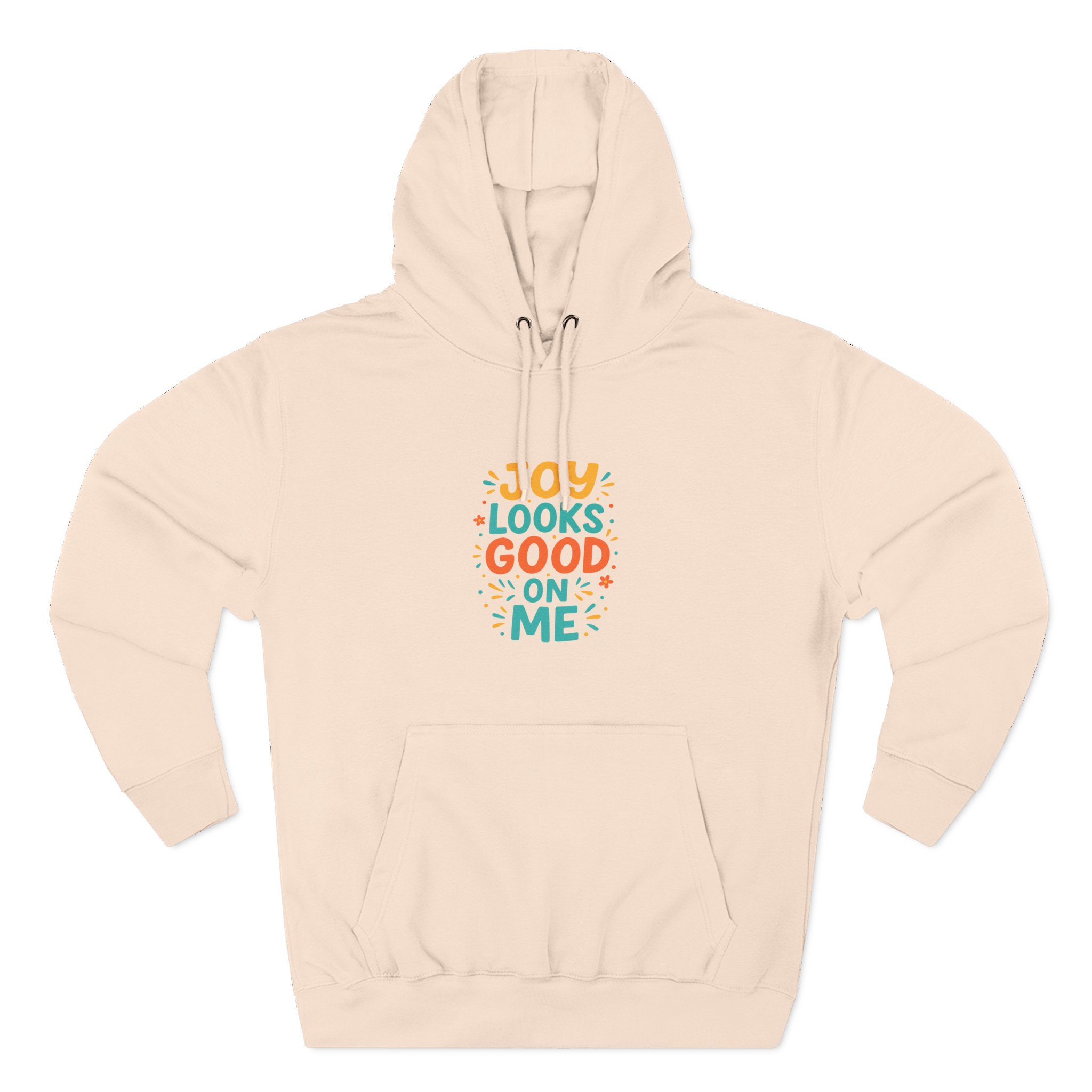Joyful Three-Panel Fleece Hoodie - Perfect for Everyday Wear, Gift for Friends, Casual Style, Cozy Layering, Motivational Apparel - Image 10