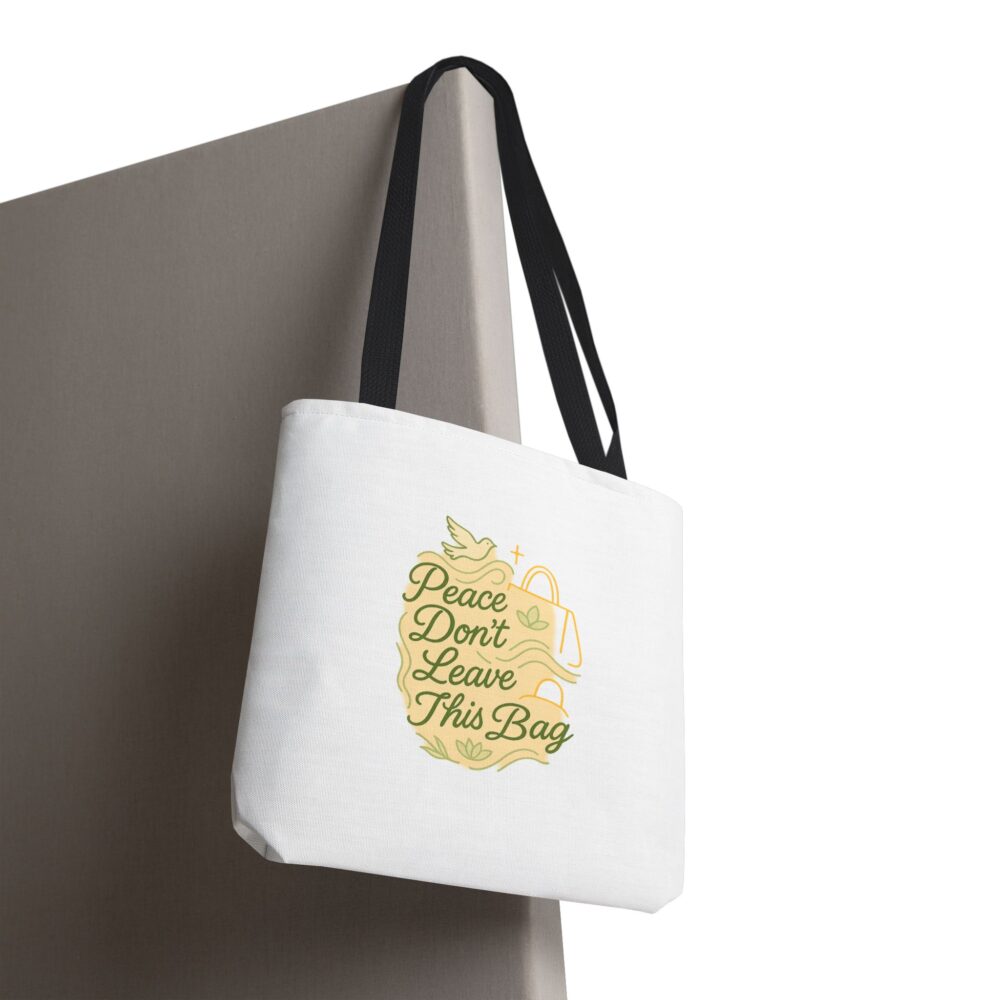 Peaceful Tote Bag, Eco-Friendly Shopper Bag, Inspirational Gift, Peace Symbol Bag, Casual Everyday Tote