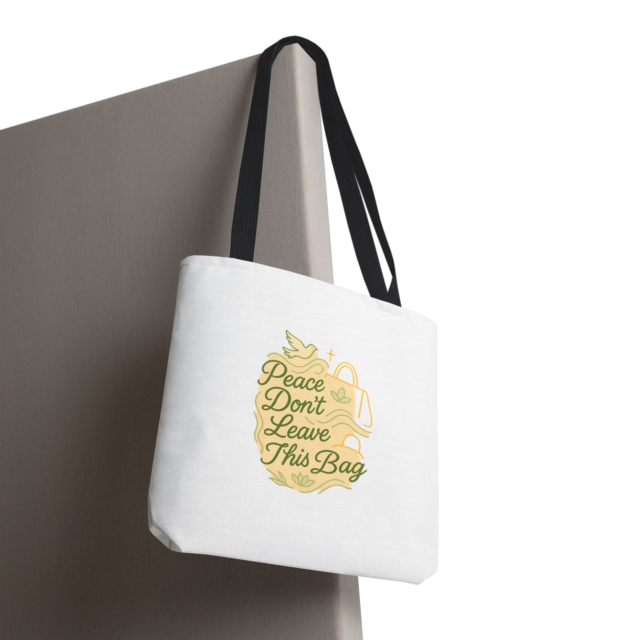 Peaceful Tote Bag, Eco-Friendly Shopper Bag, Inspirational Gift, Peace Symbol Bag, Casual Everyday Tote