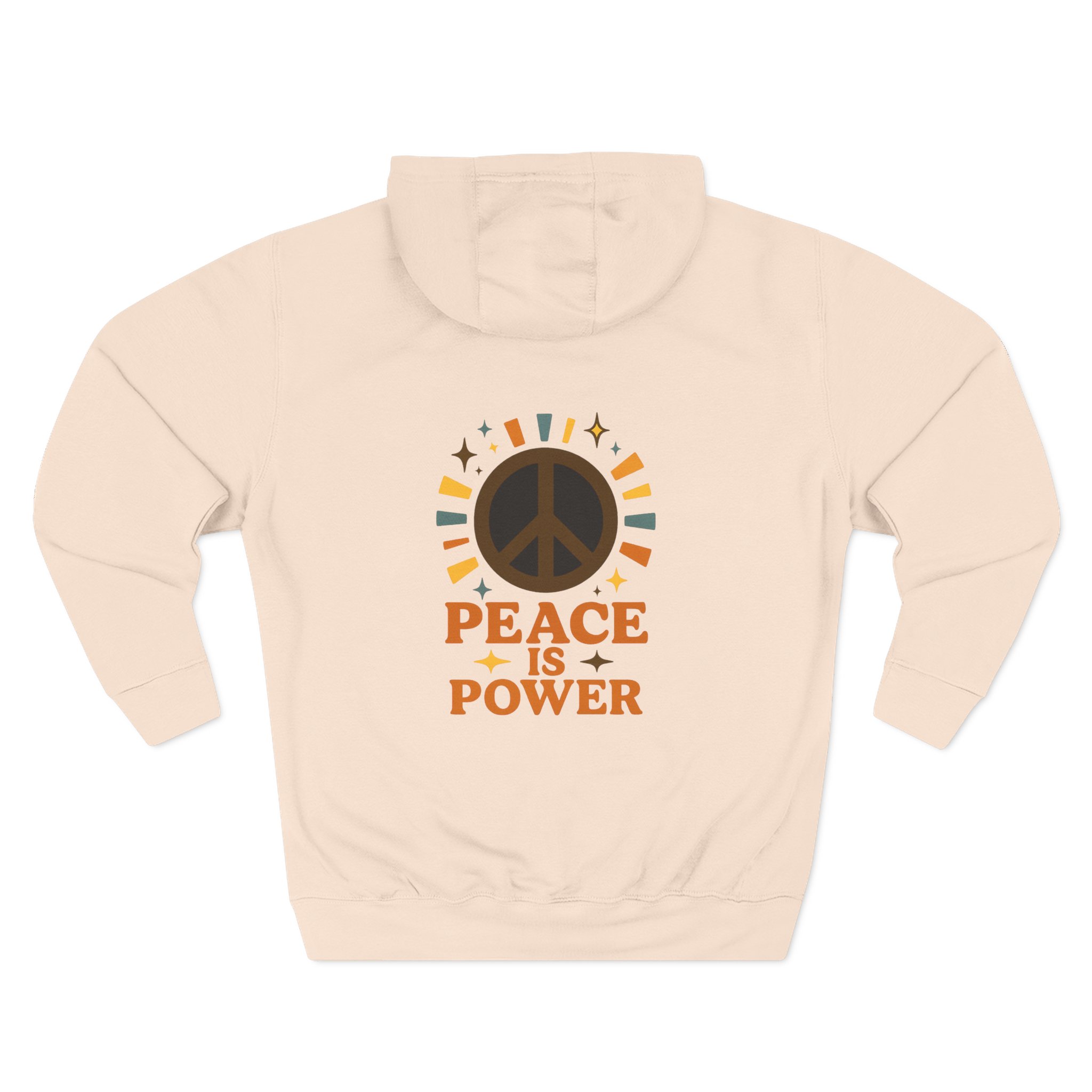Peace is Power Fleece Hoodie - Cozy Unisex Sweatshirt, Gift for Activists, Warm Layer for Events, Inspirational Apparel - Image 9