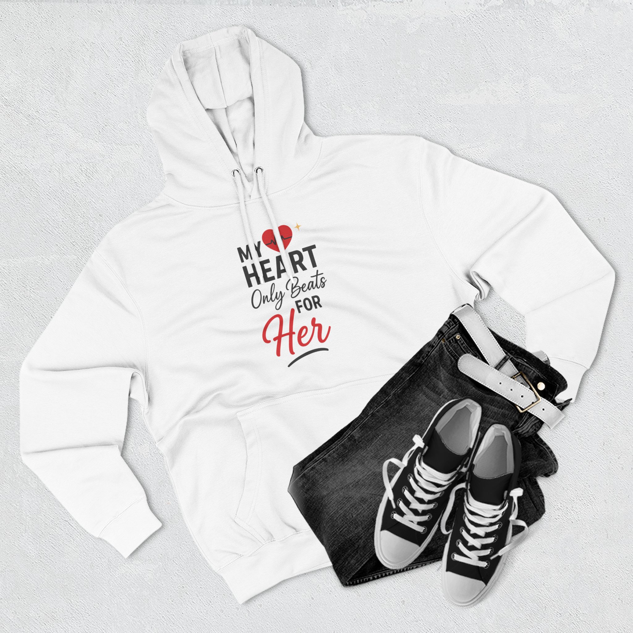 My Heart Only Beats for Her Hoodie | Romantic Gift, Valentine's Day, Gift for Her, Cozy Apparel, Love Merchandise - Image 8