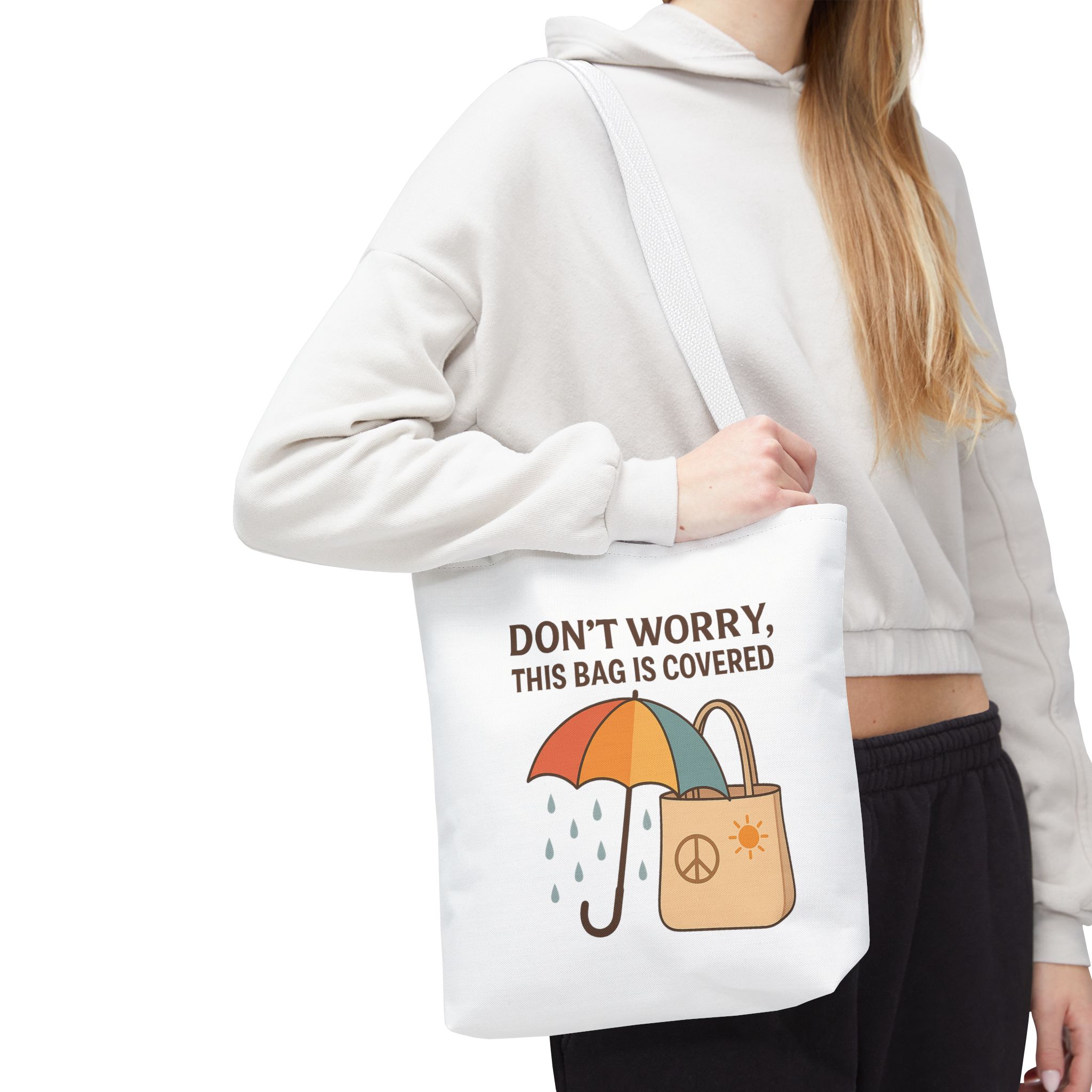 Lighthearted Tote Bag for Everyday Use, Eco-Friendly Shopping Bag, Rainy Day Carryall, Unique Gift for Friends, Funny Tote for All Occasions - Image 3