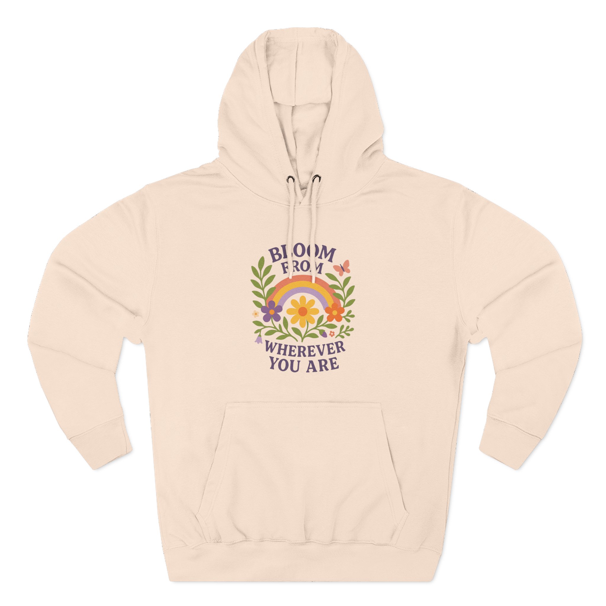 Bloom Wherever You Are Fleece Hoodie - Cozy Floral Sweatshirt for Growth & Positivity, Ideal for Gifts, Home, Casual Wear - Image 6